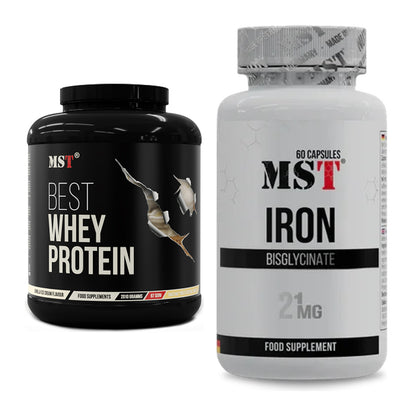Basis-Set: MST Best Whey Protein + MST Iron Bisglycinate – alle enthaltenen Artikel