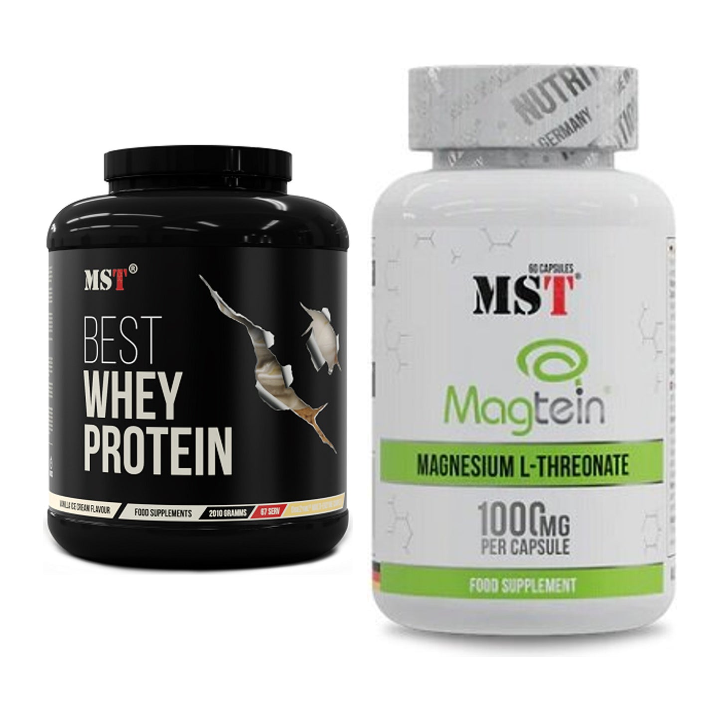 Basis-Set: MST Best Whey Protein + MST Magnesium L-Threonate Magtein – alle enthaltenen Artikel
