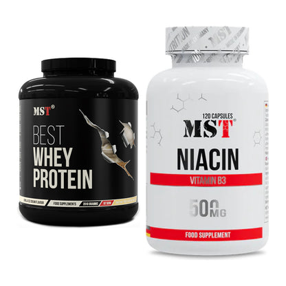 Basis-Set: MST Best Whey Protein + MST Niacin – alle enthaltenen Artikel