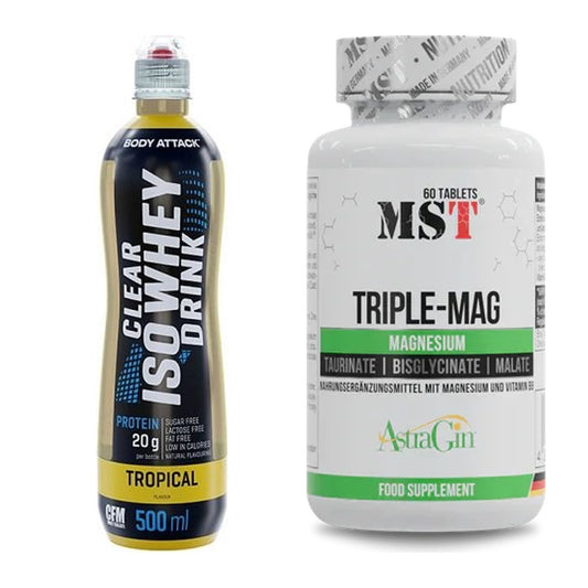 Basis-Set: Body Attack Clear Iso Whey Drink + MST Tripple Mag – alle enthaltenen Artikel