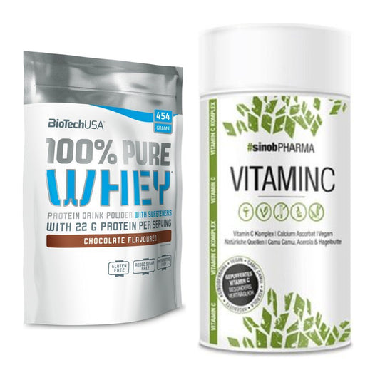 Basis-Set: BioTech 100% Pure Whey + Sinob Vitamin C – alle enthaltenen Artikel