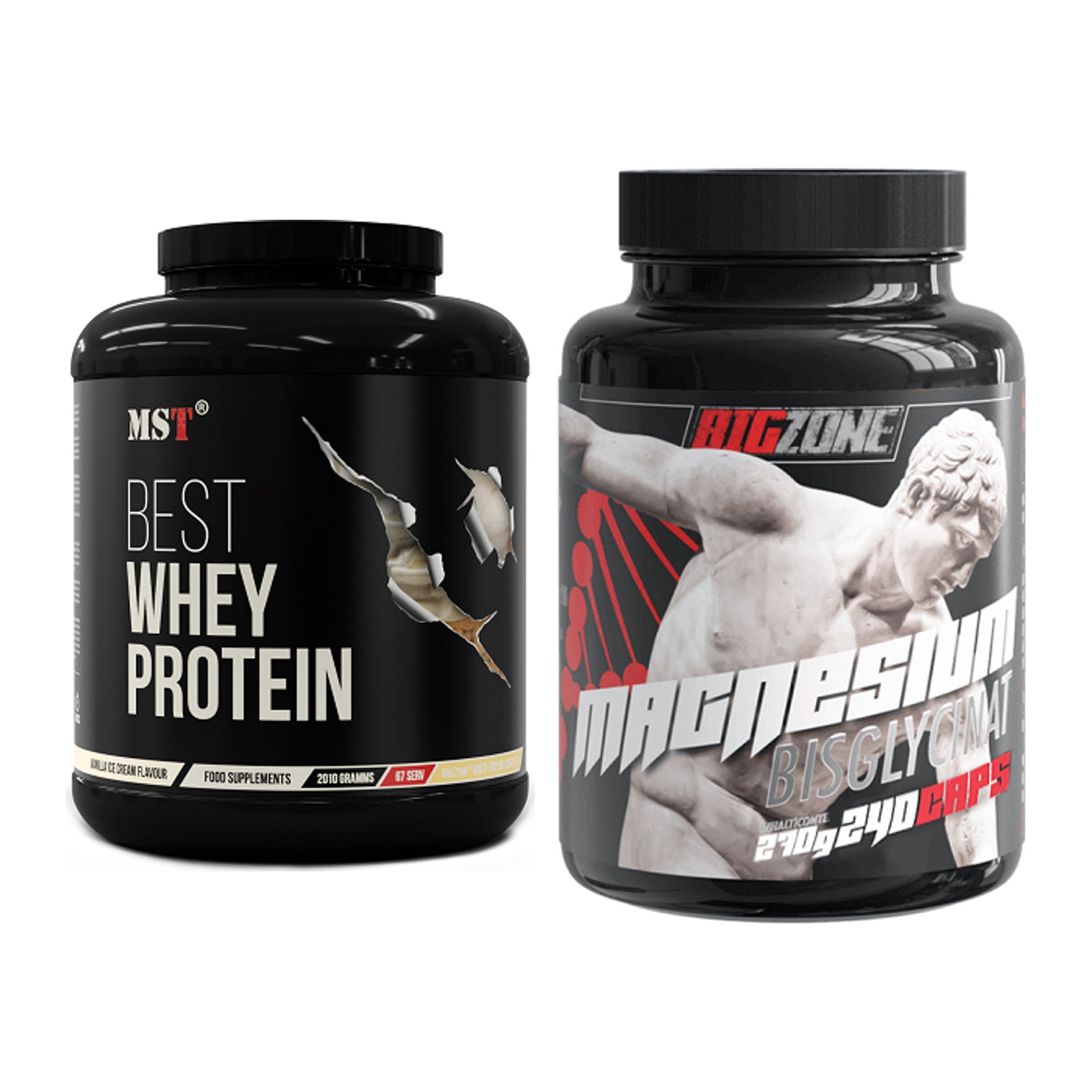 Basis-Set: MST Best Whey Protein + Big Zone Magnesium Bisglycinat – alle enthaltenen Artikel
