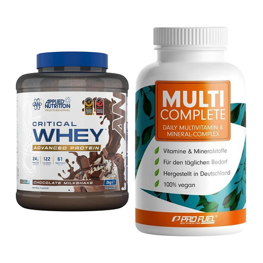 Basis-Set: Applied Nutrition Critical Whey + ProFuel MULTI COMPLETE – alle enthaltenen Artikel