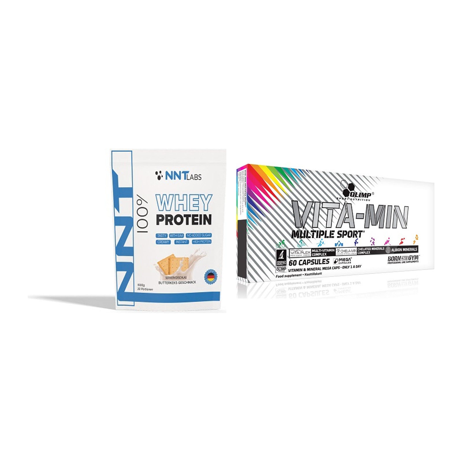 Basis-Set: NNT Whey + Olimp Vita-Min Multiple Sport – alle enthaltenen Artikel