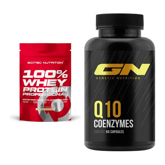 Basis-Set: Scitec 100% Whey Protein + GN Q10 Health Line – alle enthaltenen Artikel
