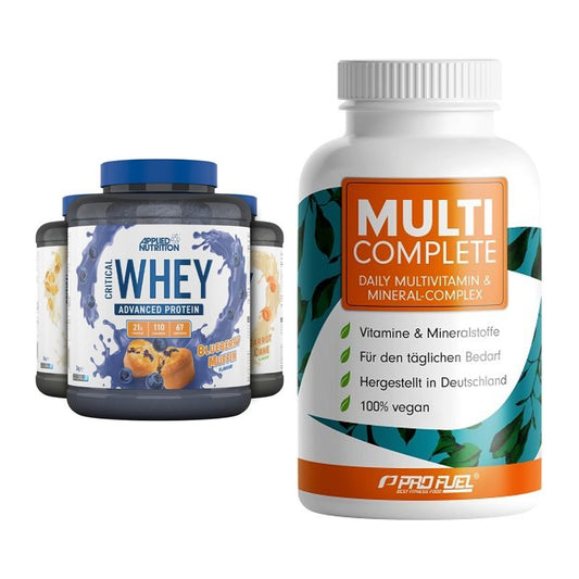 Basis-Set: Applied Nutrition Critical Whey + ProFuel MULTI COMPLETE – alle enthaltenen Artikel
