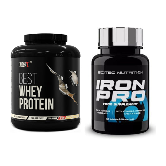 Basis-Set: MST Best Whey Protein + Scitec Iron Pro – alle enthaltenen Artikel