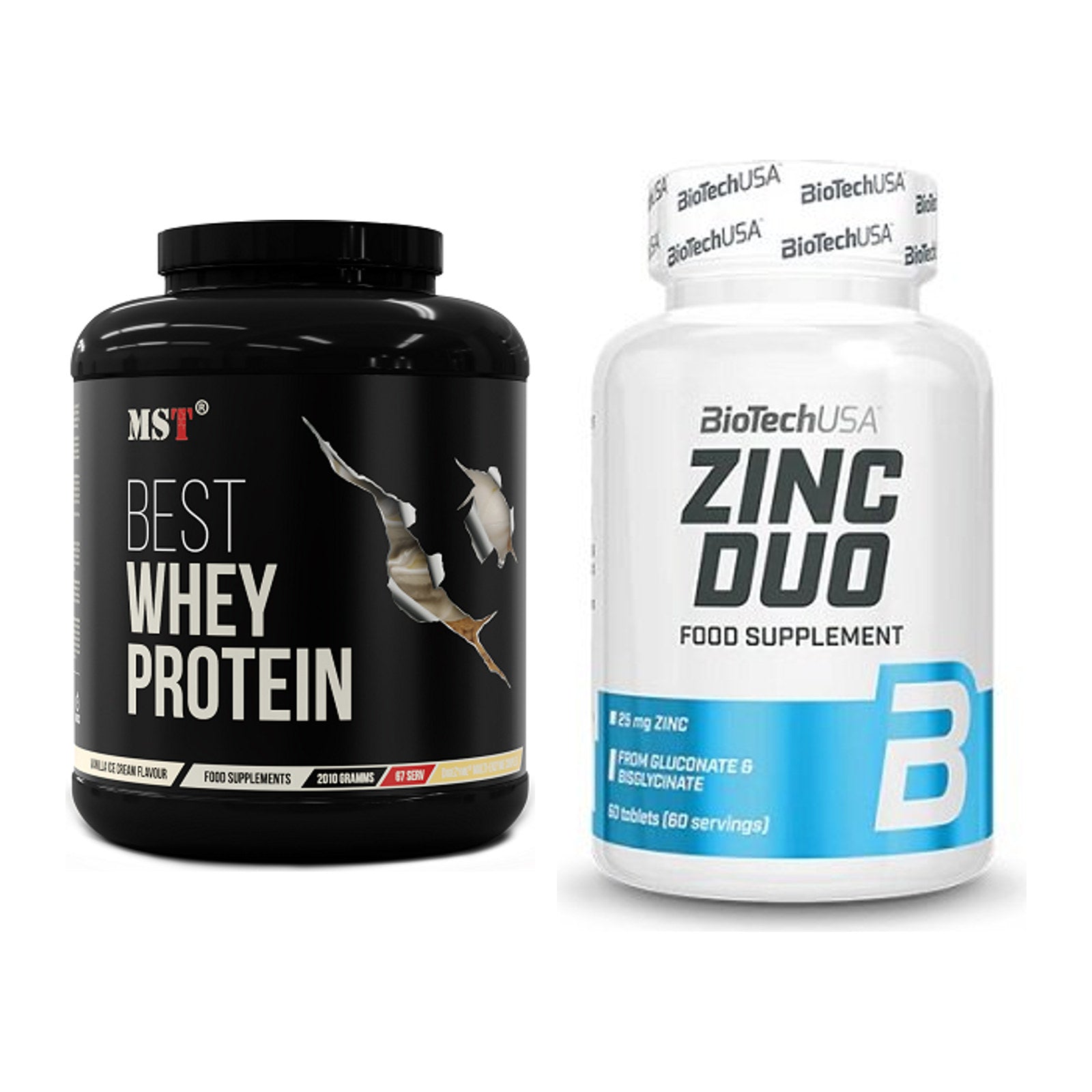 Basis-Set: MST Best Whey Protein + BioTech Zinc Duo – alle enthaltenen Artikel