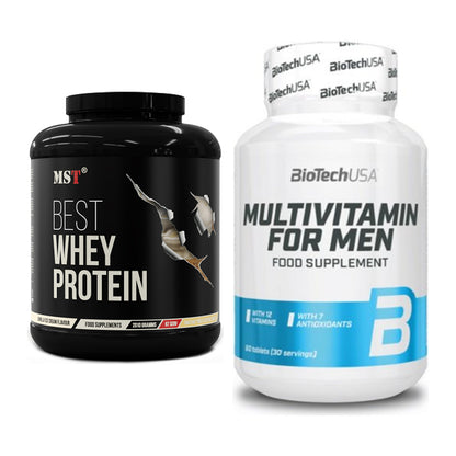 Basis-Set: MST Best Whey Protein + BioTech Multivitamin for Men 60 – alle enthaltenen Artikel