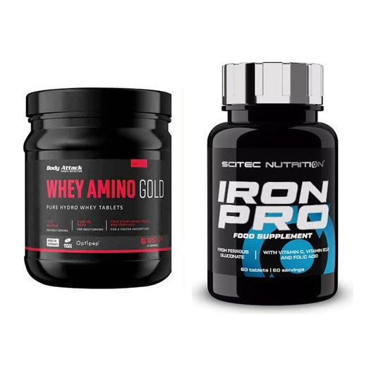 Basis-Set: Body Attack Whey Amino Gold + Scitec Iron Pro – alle enthaltenen Artikel