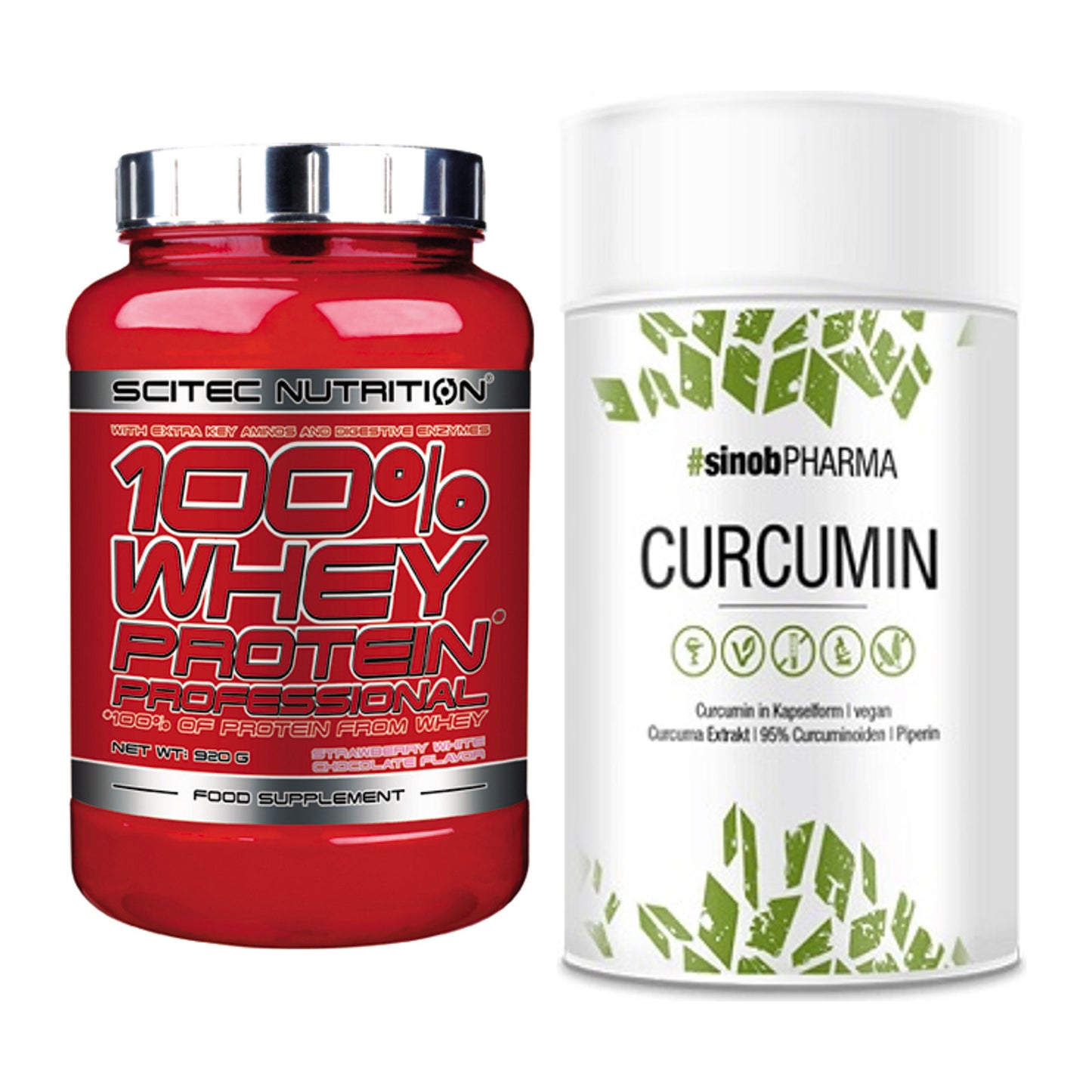 Basis-Set: Scitec 100% Whey Professional + Sinob Curcumin 95% – alle enthaltenen Artikel