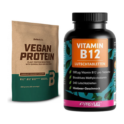 Basis-Set: BioTech Vegan Protein + ProFuel Vitamin B12 240 – alle enthaltenen Artikel