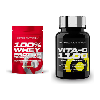 Basis-Set: Scitec 100% Whey Protein + Scitec Vitamin C 1100 – alle enthaltenen Artikel