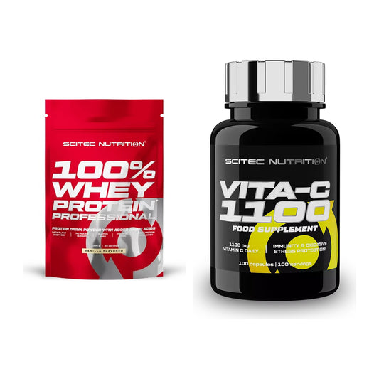 Basis-Set: Scitec 100% Whey Protein + Scitec Vitamin C 1100 – alle enthaltenen Artikel