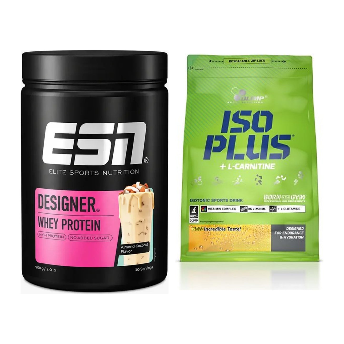 Basis-Set: ESN Designer Whey + Olimp Iso Plus – alle enthaltenen Artikel