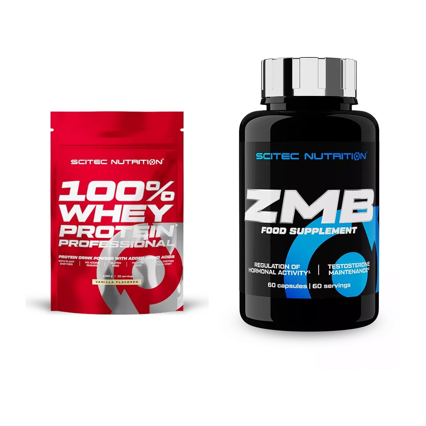 Basis-Set: Scitec 100% Whey Protein + Scitec ZMB – alle enthaltenen Artikel