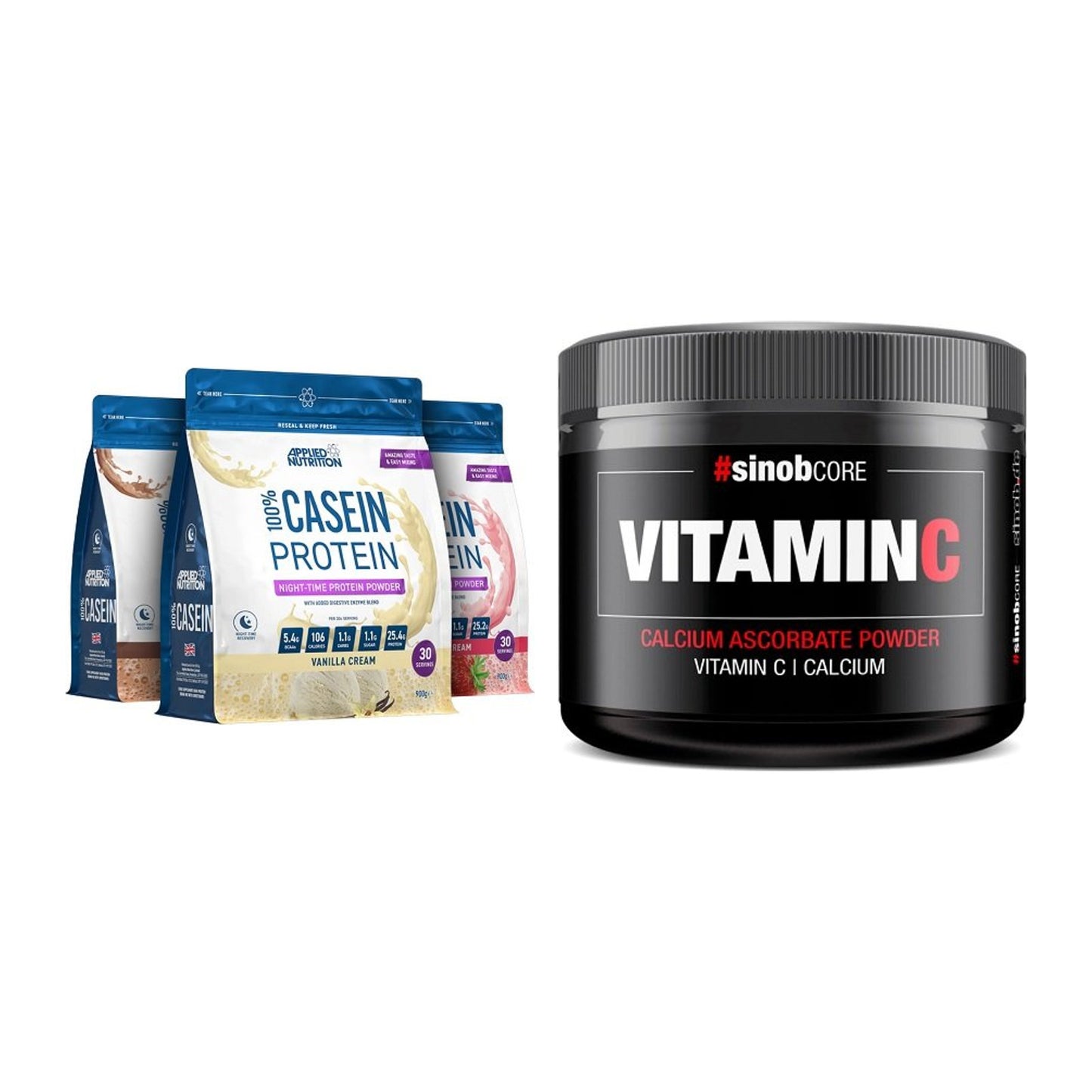 Basis-Set: Applied Nutrition 100% + Sinob Vitamin C Calcium – alle enthaltenen Artikel