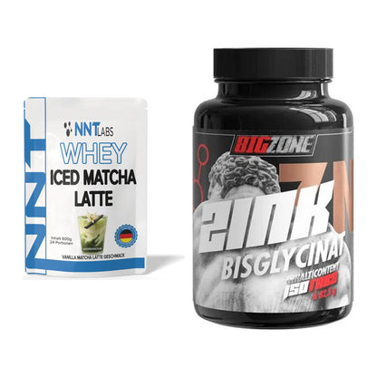 Basis-Set: NNT Whey ICED MATCHA LATTE + Big Zone Zink Bisglycinat – alle enthaltenen Artikel