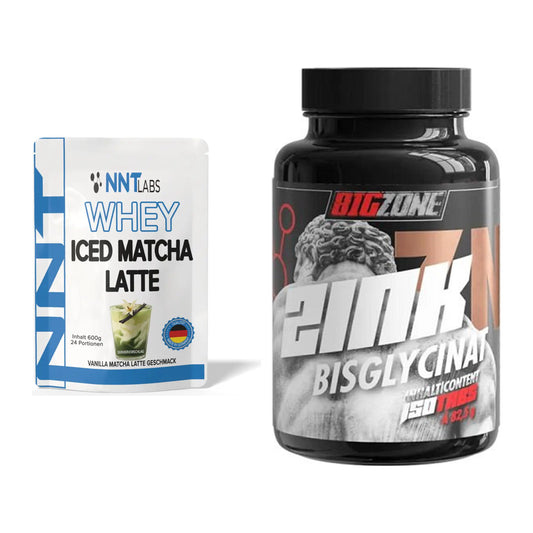Basis-Set: NNT Whey ICED MATCHA LATTE + Big Zone Zink Bisglycinat – alle enthaltenen Artikel