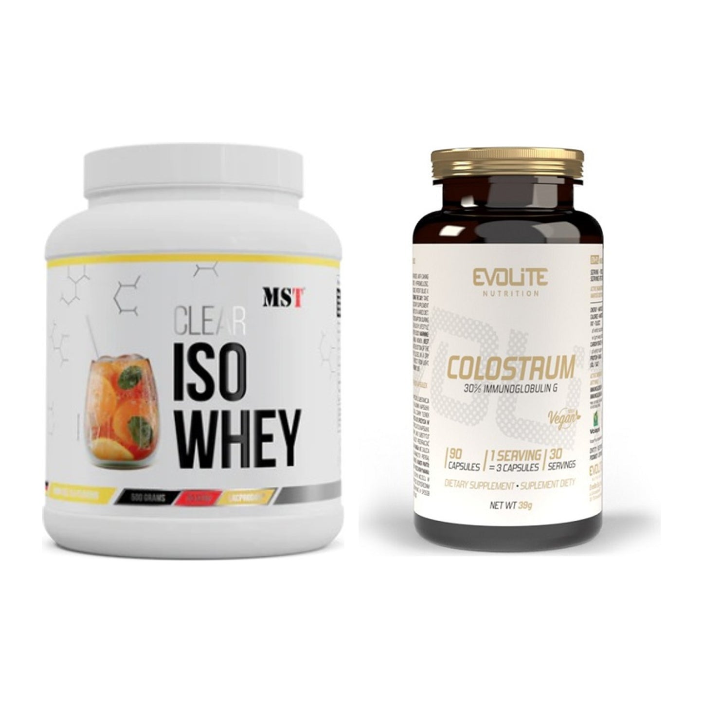 Basis-Set: MST Iso Clear + Evolite Nutrition Colostrum 30% – alle enthaltenen Artikel