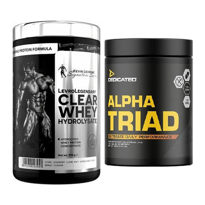 Basis-Set: Kevin Levrone Clear Whey + Dedicated Alpha Triad 180 Tabl. – alle enthaltenen Artikel