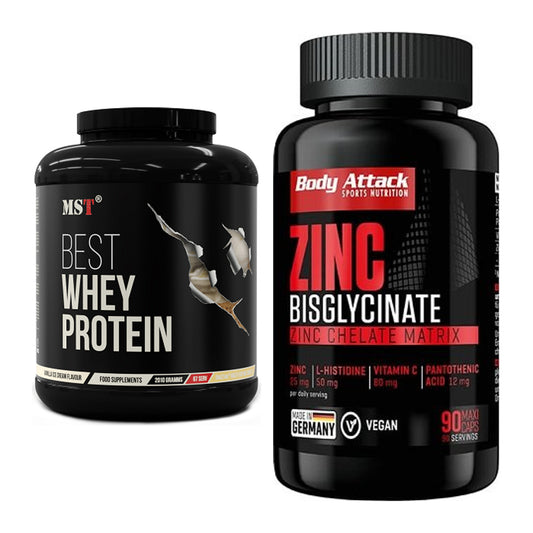 Basis-Set: MST Best Whey Protein + Body Attack Zink Bisglycinate – alle enthaltenen Artikel