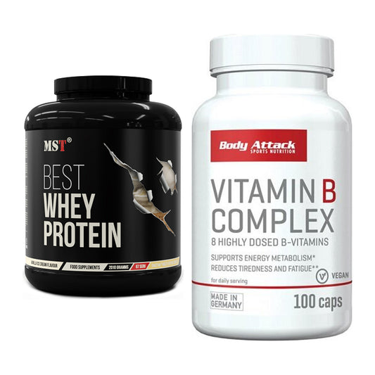 Basis-Set: MST Best Whey Protein + Body Attack Vitamin B-Complex – alle enthaltenen Artikel