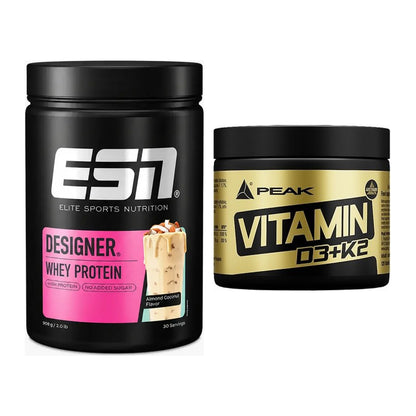 Basis-Set: ESN Designer Whey + Peak Vitamin D3+K2 120 Tabl. – alle enthaltenen Artikel
