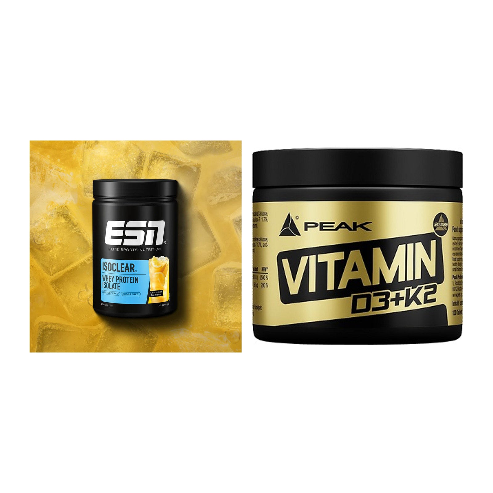 Basis-Set: ESN ISOCLEAR Whey Isolate + Peak Vitamin D3+K2 120 Tabl. – alle enthaltenen Artikel