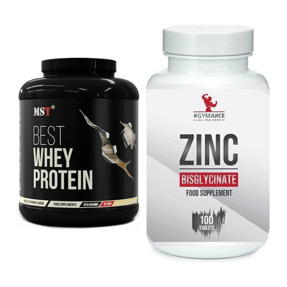 Basis-Set: MST Best Whey Protein + #GYMJUICE ZINC Bisglycinate – alle enthaltenen Artikel