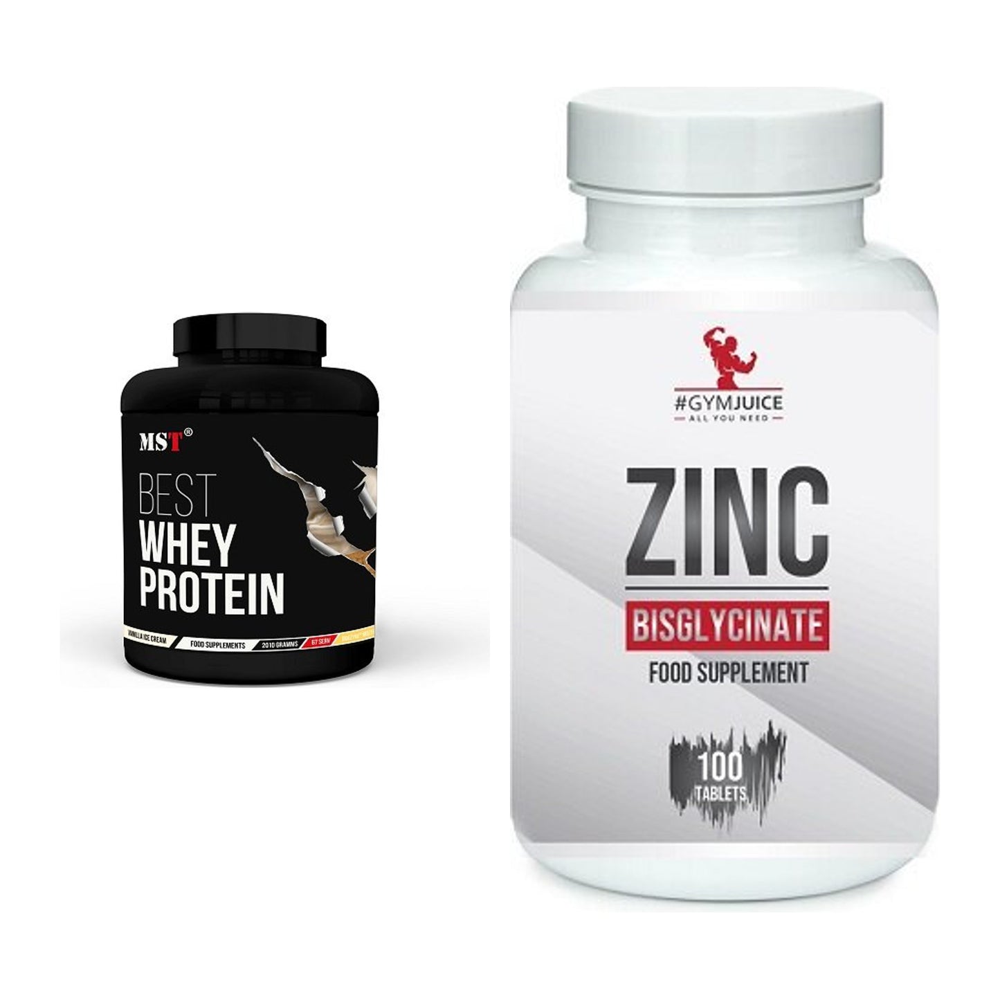 Basis-Set: MST Best Whey Protein + #GYMJUICE ZINC Bisglycinate – alle enthaltenen Artikel