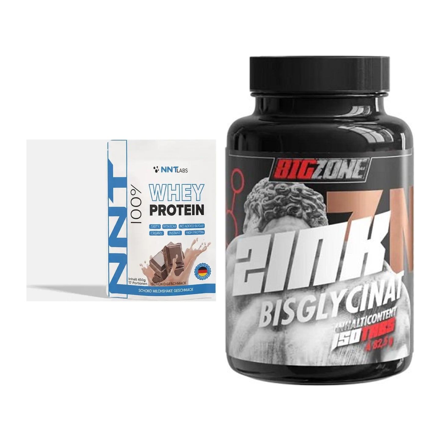 Basis-Set: NNT Whey + Big Zone Zink Bisglycinat – alle enthaltenen Artikel