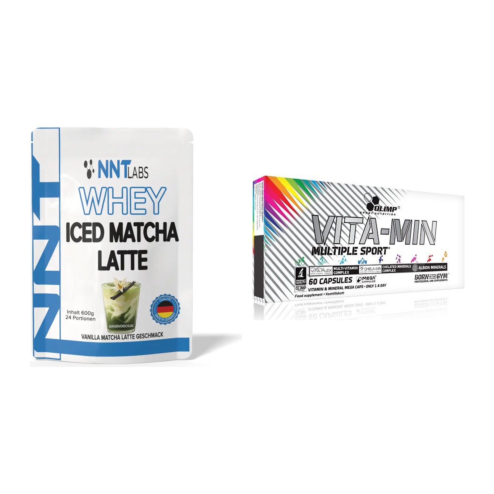 Basis-Set: NNT Whey ICED MATCHA LATTE + Olimp Vita-Min Multiple Sport – alle enthaltenen Artikel