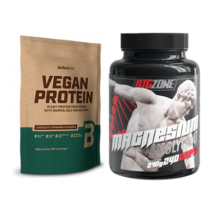Basis-Set: BioTech Vegan Protein + Big Zone Magnesium Bisglycinat – alle enthaltenen Artikel