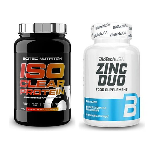Basis-Set: Scitec IsoClear Protein + BioTech Zinc Duo – alle enthaltenen Artikel