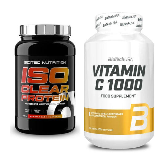 Basis-Set: Scitec IsoClear Protein + BioTech Vitamin C 1000 250 Tabl. – alle enthaltenen Artikel