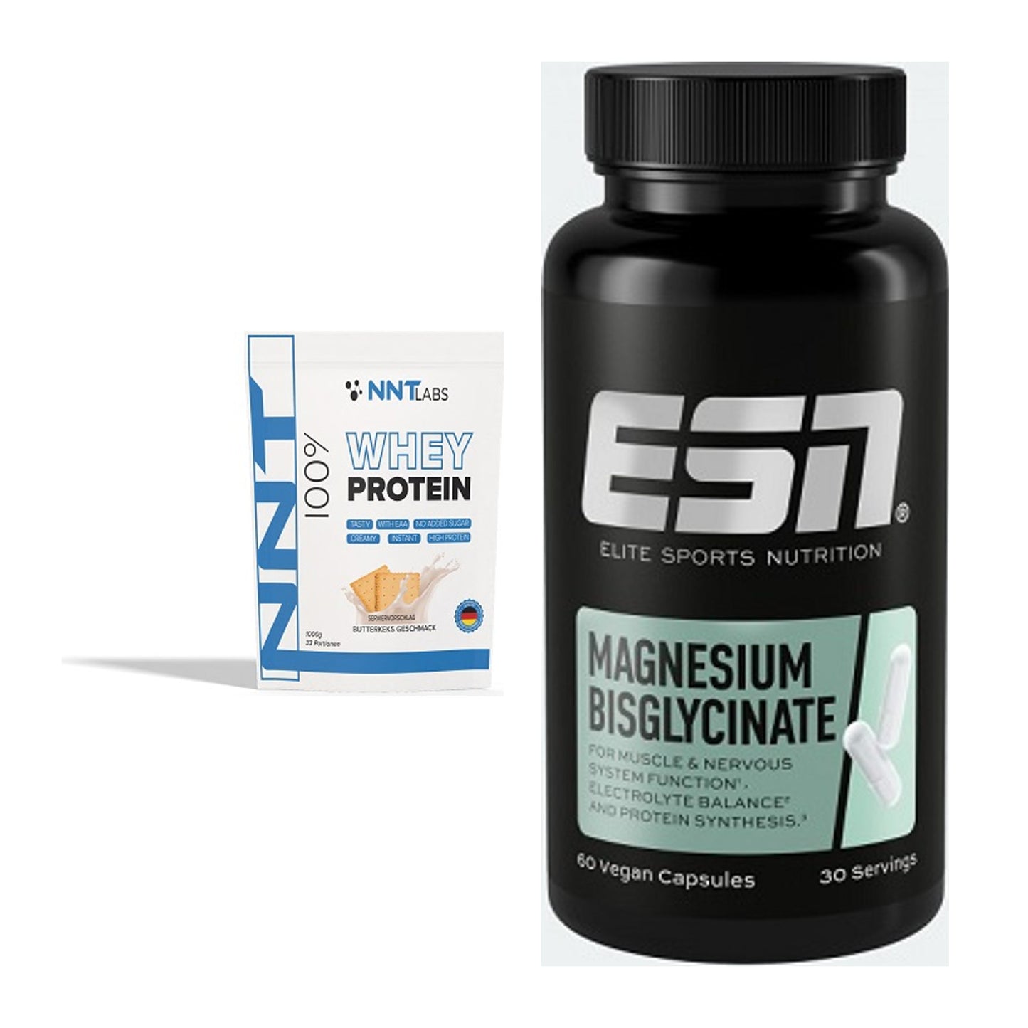 Basis-Set: NNT Whey + ESN Magnesium Bisglycinate – alle enthaltenen Artikel