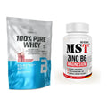 Basis-Set: BioTech 100% Pure Whey + MST Zinc + Magnesium + B6 60 – alle enthaltenen Artikel