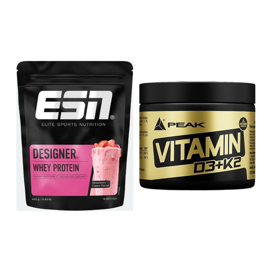 Basis-Set: ESN Designer Whey + Peak Vitamin D3+K2 120 Tabl. – alle enthaltenen Artikel