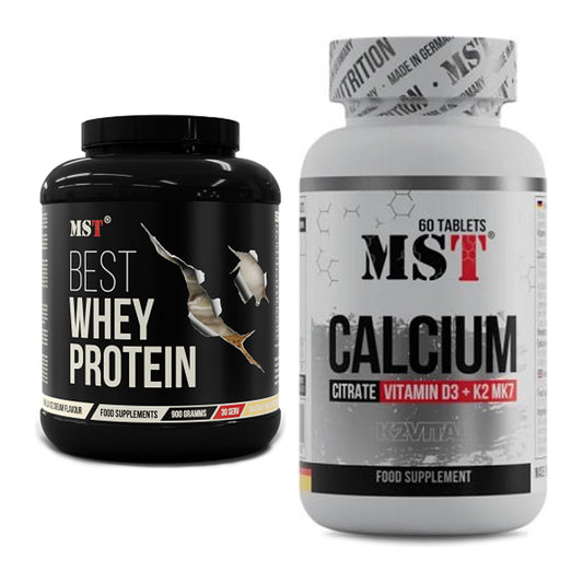Basis-Set: MST Best Whey Protein + MST Calcium Citrate D3 + K2Vital – alle enthaltenen Artikel
