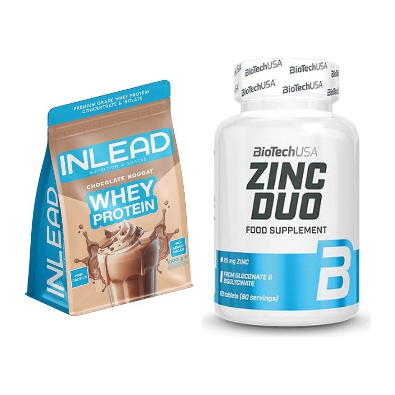 Basis-Set: INLEAD Whey Protein + BioTech Zinc Duo – alle enthaltenen Artikel