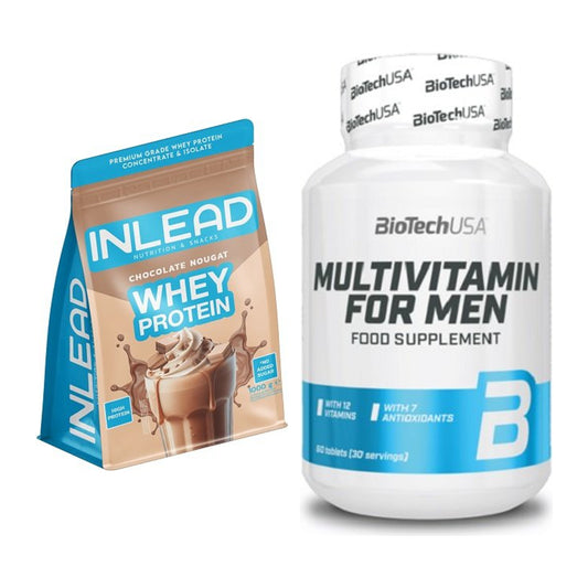 Basis-Set: INLEAD Whey Protein + BioTech Multivitamin for Men 60 – alle enthaltenen Artikel