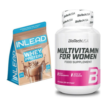 Basis-Set: INLEAD Whey Protein + BioTech Multivitamin für Frau 60 – alle enthaltenen Artikel
