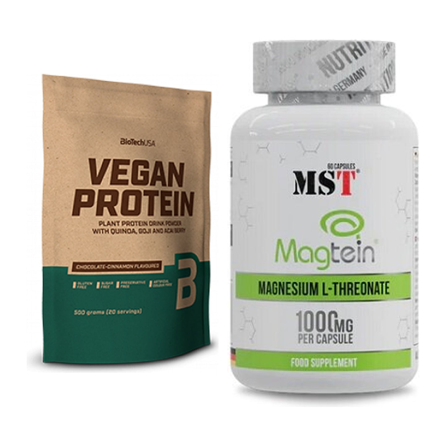 Basis-Set: BioTech Vegan Protein + MST Magnesium L-Threonate Magtein – alle enthaltenen Artikel
