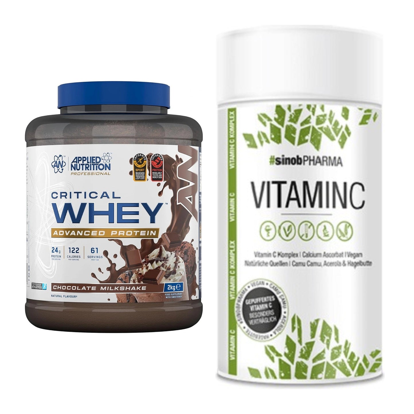 Basis-Set: Applied Nutrition Critical Whey + Sinob Vitamin C – alle enthaltenen Artikel