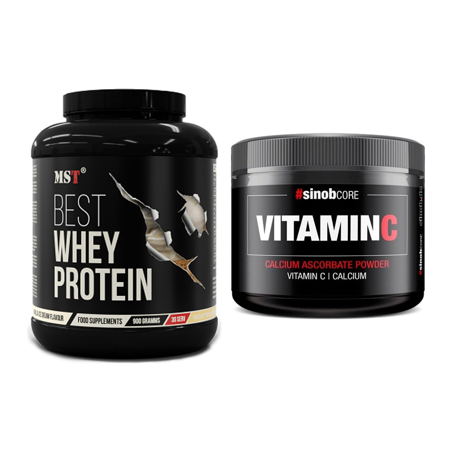 Basis-Set: MST Best Whey Protein + Sinob Vitamin C Calcium Ascorbate – alle enthaltenen Artikel