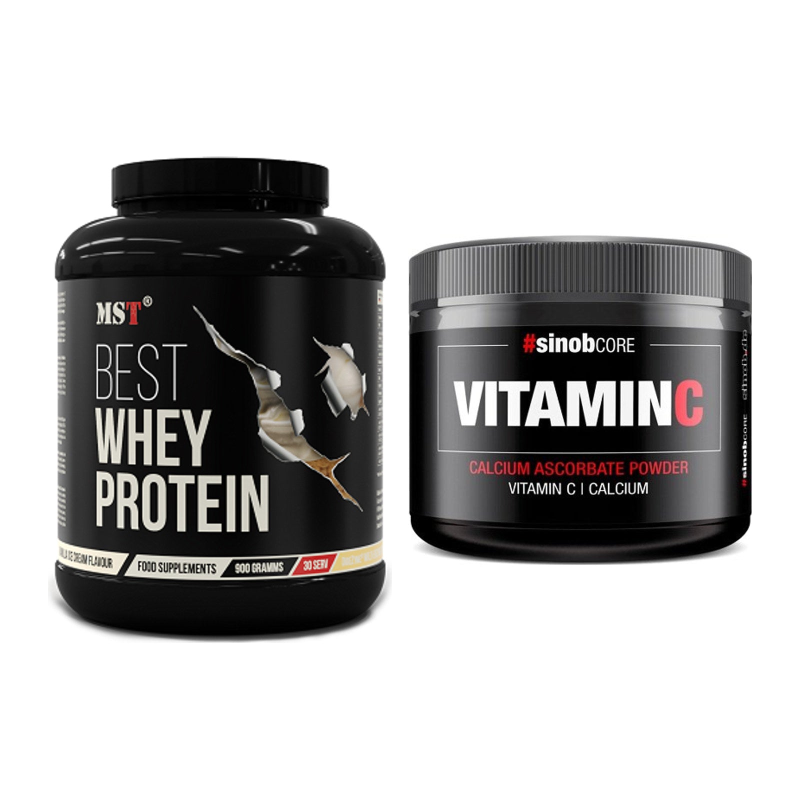Basis-Set: MST Best Whey Protein + Sinob Vitamin C Calcium Ascorbate – alle enthaltenen Artikel