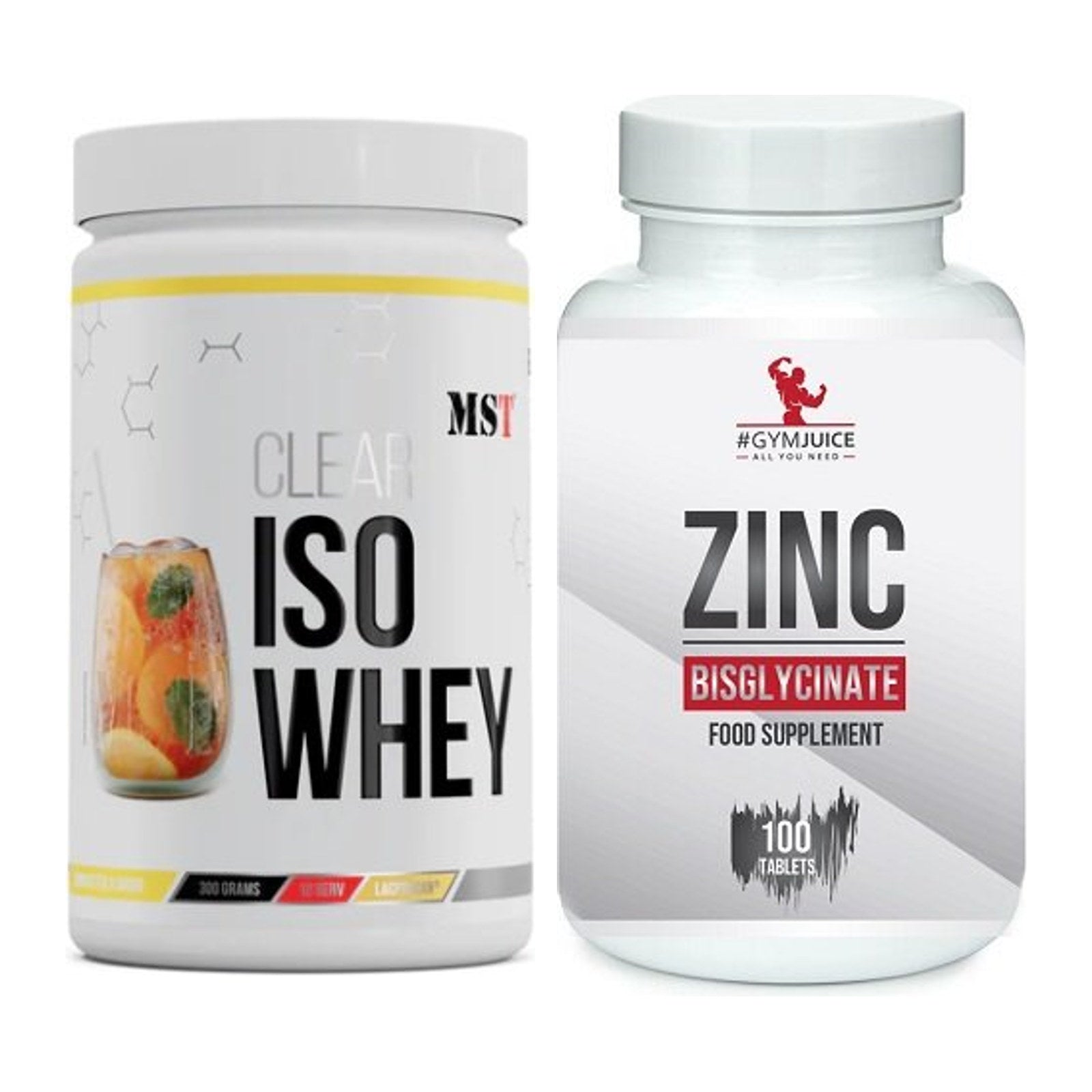 Basis-Set: MST Iso Clear + #GYMJUICE ZINC Bisglycinate – alle enthaltenen Artikel