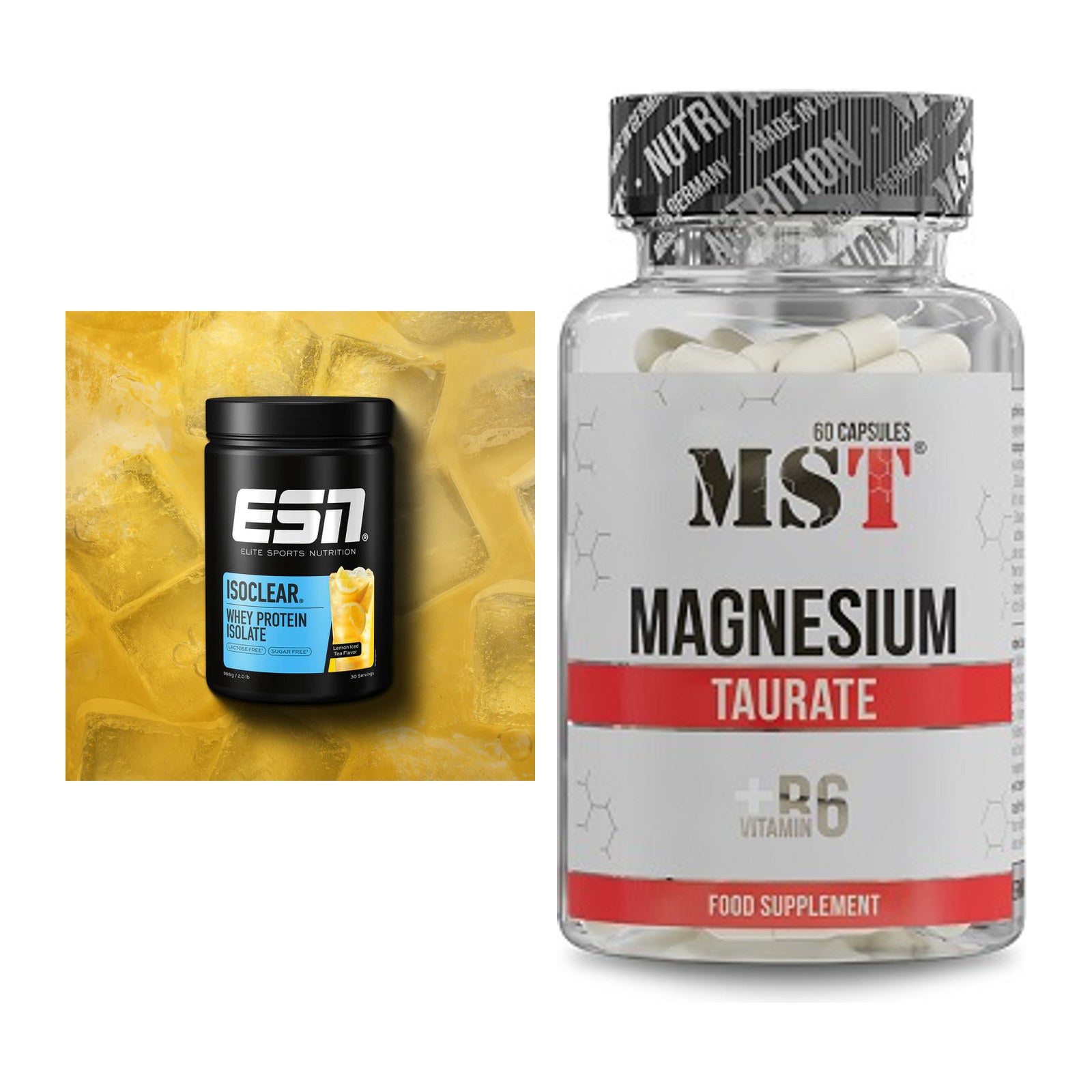 Basis-Set: ESN ISOCLEAR Whey Isolate + MST Magnesium Taurat – alle enthaltenen Artikel