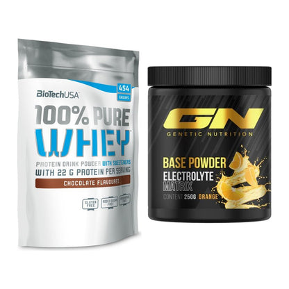 Basis-Set: BioTech 100% Pure Whey + GN Base Powder – alle enthaltenen Artikel